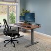 lowered desk in a home office setting